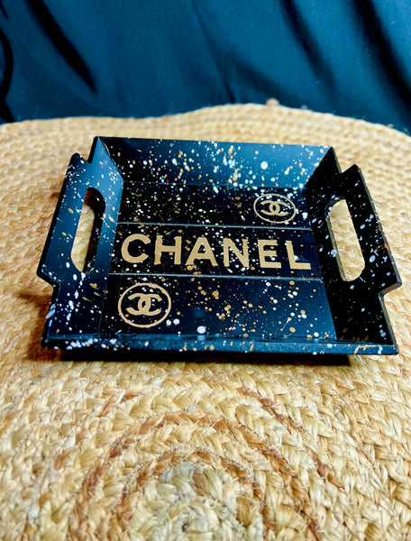 Plateau carré en bois Chanel